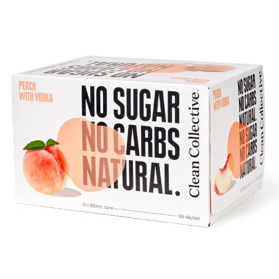Picture of Clean Collective Peach with Vodka 5% Cans 12x250ml