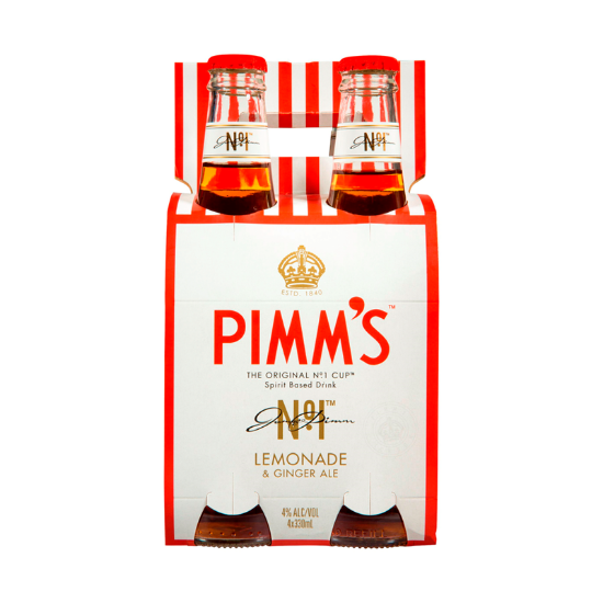 Picture of Pimm's Lemonade & Ginger Ale 4% Bottles 4x330ml